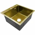 Кухонная мойка Premial из нержавеющей стали 3 мм 500*500 мм, цвет Gold, сливная арматура в комплекте.