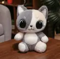 Мягкая игрушка реалистичный, пушистый, котик, кот глазастик 40см