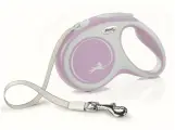 Поводок-рулетка для собак Flexi New Comfort M ленточный розовый/серый 5 м