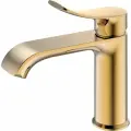 Смеситель для раковины Haiba HB10553-5 с монолитным изливом, матовое золото