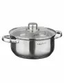 Кастрюля нержавеющая индукционная 4,2л d-22 гретта со стеклянной крышкой
