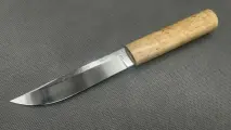 Обычный нож/ из кованой стали Х12МФ/рукоять карельская береза/универсальный нож/финка/Клинки Цаплина/ручная работа