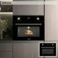 Электрический духовой шкаф Beraum OE-60B53D7T1B c конвекцией и грилем, утапливаемые переключатели, 53 л, 60 см