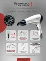 Фен для волос Remington Power Volume 2000 D3015, керамическая решетка, концентратор и диффузор, 2000 Вт, 3 температурных 2 скоростных режима