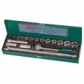 Набор инструментов 19 пр: головки 1/2 inch 11-32 мм, свечные головки 16 и 21 мм, трещотка, удлинител Jonnesway s04h419s