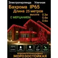 Бахрома Светодиодная красная на черном проводе 25метров