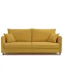 Диван-кровать PUSHE Фьорд New прямой, микровелюр, желтый Camaro 13