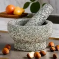 Ступка с пестиком 450 мл, камень, серая