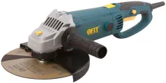 Шлифмашина угловая 2200 Вт; 6000 об/мин; КлК 230 мм; тяж; б/с щеток; резиновые накладки; плавный пуск; поворотная рукоятка