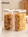 Набор из 2х стеклянных банок Rohaus для хранения еды и сыпучих продуктов с прозрачной крышкой - 1500 мл