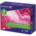 Краски акриловые Brauberg Art для техники Флюид Арт (Pouring paint), 4 цвета по 120мл, Розовые тона (192238), 4 уп.