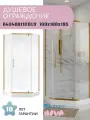 Душевое ограждение Niagara Nova NG-6434-08GOLD (100х100х195) трапеция, золото, двери распашные, стекло прозрачное,1 место