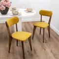 Стулья для кухни SANYAK комплект 2 шт мягкие со спинкой для обеденной зоны, велюр, Горчичный