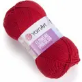 Пряжа для вязания YarnArt 'Flowers Unicolor' 50гр 200м (55% хлопок, 45% полиакрил) (738 красный), 5 мотков