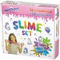 Набор слаймов 14 цветов, 52 аксессуара, в колорбоксе, юнландия, 663777, 1 набор в компл.