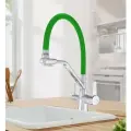 Смеситель для кухни с фильтром, гибким изливом TRIGOR N11-KE-809, цвет: зеленый / хром
