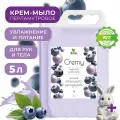 Жидкое мыло для рук 5 л Clean&Green Cremy, Черника в йогурте, увлажняющее с перламутром