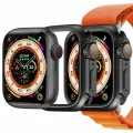 Металлический бампер для Apple Watch S7/S8/S9 45mm Amband в стиле Watch Ultra Black