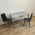 Кухонный стол 120*80 см. Бетон светлый. Хром ножки