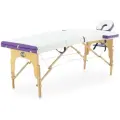 Массажный складной стол Med-Mos JF-AY01 трехсекционный, белый/фиолетовый