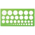 Трафарет окружностей, 36 элементов диаметром от 1 до 36 мм, зеленого цвета, ТТ21, 210522