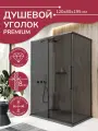 Душевой уголок 120х80 см. Ulitka Lotos стекло тонированное, профиль черный