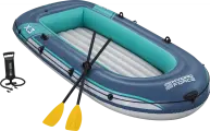 Лодка надувная с веслами и насосом, 294х137х29 см, максимальная нагрузка 270 кг