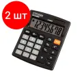 Комплект 2 шт, Калькулятор настольный Citizen SDC-805NR, 8 разр, двойное питание, 105*120*21мм, черный