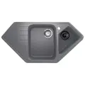 Мойка кухонная Ulgran U-409 -309 угловая, 50x97, мойка для кухни, с крылом, серая, трапеция, матовая