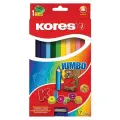 Комплект 3 наб, Карандаши цветные 12цв 3-гран, точилка Kores Jumbo 93512.01