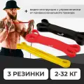 Резинки для фитнеса набор 3шт. DownUp латексные нагрузка 2-32 кг