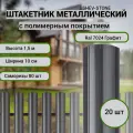Штакетник SHEV-STONE, металлический, радиус, 1,5м, графит, 20шт