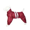 Теплый комбинезон для ВЕСТ-ХАЙЛЕНД-УАЙТ-ТЕРЬЕРА суки, на флисе, со светоотражающими полосами, повышенной прочности, цвет бордо