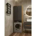 Шкаф напольный над стиральной машиной для ванной комнаты TYPE-005 РосКа 200х65х40 см, дуб-серый