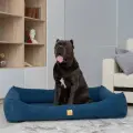 Лежанка для собак со съемным чехлом IvPetRoom Comfort XL 120x90 микровелюр синий