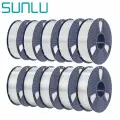 SUNLU PETG Filament, White+Transparent, 1.75mm,10PCS,13KG, with detachable spool.enhanced toughness and is suitable for 3D printers