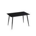 Керамический обеденный стол кухонный TetChair Остин/Austen, 120х80х75см, столешница матовая/опоры металл, черный/черный