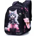 Рюкзак школьный для девочки 17 л для начальной школы с анатомической спинкой SkyName (СкайНейм), с мишкой