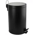 Ведро 20 л круглое с педалью, черного цвета, с доводчиком крышки, из нержавеющей стали марки 410