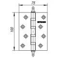 Петля универсальная 4BB/A/BL 100x75x2,5 CP (Хром) блистер