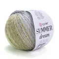 Пряжа Summer Dream YarnArt, сер/зел - 4303, 70% хлопок, 30% вискоза, 4 мотка, 100 г, 350 м.