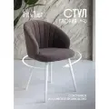 Стул для кухни мягкий коричневый VVDOM крутящийся с поворотным механизмом со спинкой интерьерный