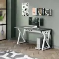 Стол роста трансформер. Письменный стол 140х65 см, Серый пыльный (Эггер)/белый