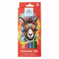 2 шт. Карандаши цветные KOH-I-NOOR DONKEY 24 цвета, трехгранные, 3,2 мм, натуральное дерево, 3134/24, 3134024013KS