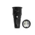 Розетка кабельная PCE 16A 220V 2P+E IP20 корпус черный, маркер черный 2510-ss