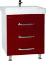 Тумба напольная под раковину Рокко 60 красный(Без Умывальника)