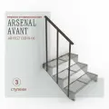 Перила к крыльцу на 3 ступени прямые Универсал , ПВЛ серия ARSENAL AVANT мод. AR18G7138H9-06.