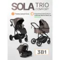 Коляска 3 в 1 для новорожденных всесезонная Farfello Sola Trio Comfort, шоколадный