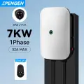 IPENGEN Зарядная станция для электромобилей Type1 Type2 GBT 32A 1-фазная зарядная станция для электромобилей SAE J1772 Зарядное устройство для электромобилей EVSE Wallbox Кабель 5 м, Type1 32A 7KW