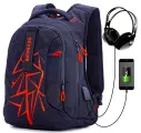 Рюкзак школьный для мальчика подростка 23 л А4 для ноутбука, мужской анатомическая спинка + USB, SkyName (СкайНейм)